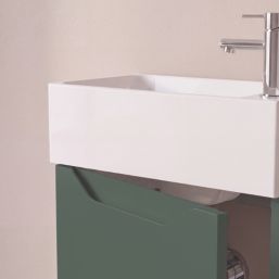 Memo Bathroom Vanity Unit with Basin Matt Dark Green 397mm x 210mm x 860mm