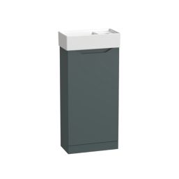 Memo Bathroom Vanity Unit with Basin Matt Dark Green 397mm x 210mm x 860mm
