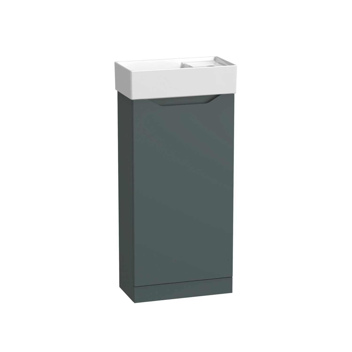 Memo Bathroom Vanity Unit with Basin Matt Dark Green 397mm x 210mm x 860mm (719CH)