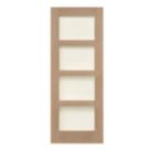 4-Clear Light Unfinished Oak Wooden Shaker Internal Door 1981mm x 762mm