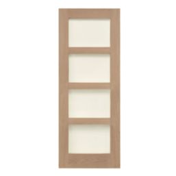 4-Clear Light Unfinished Oak Wooden Shaker Internal Door 1981mm x 762mm