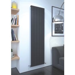Kudox AluLite Flat 1800mm x 470mm 3897BTU Black Vertical Designer Radiator
