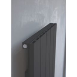 Kudox AluLite Flat 1800mm x 470mm 3897BTU Black Vertical Designer Radiator