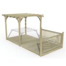 Forest Ultima 16' x 8' (Nominal) Flat Pergola & Decking Kit with 2 x Balustrades (3 Posts)