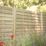 Forest Europa Single-Slatted  Fence Panels Natural Timber 6' x 6' Pack of 3