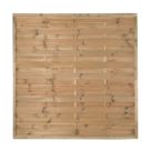 Forest Europa Single-Slatted  Fence Panels Natural Timber 6' x 6' Pack of 3