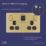 LAP  13A 2-Gang SP Switched Socket + 3A 45W 2-Outlet Type A & C USB Charger Satin Brass with Black Inserts