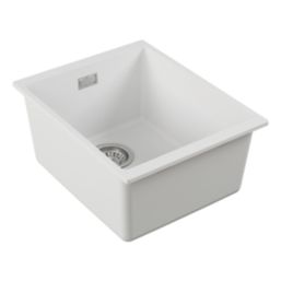 Carysil EN340-WH 1 Bowl Granite Composite Kitchen Sink White 370mm x 460mm