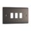 British General Nexus Grid 3-Module Grid Faceplate Black Nickel
