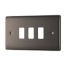 British General Nexus Grid 3-Module Grid Faceplate Black Nickel