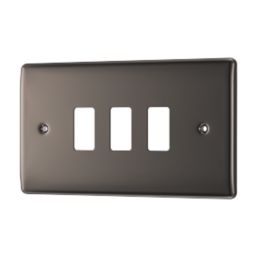 British General Nexus Grid 3-Module Grid Faceplate Black Nickel