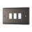 British General Nexus Grid 3-Module Grid Faceplate Black Nickel