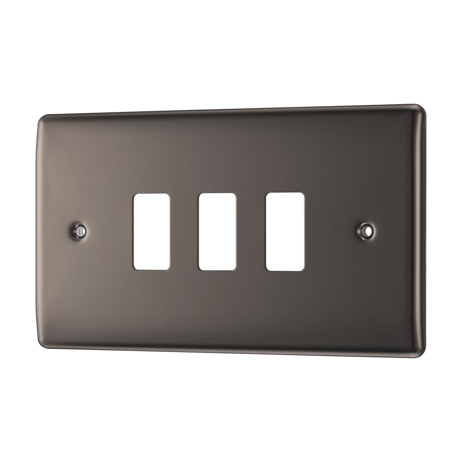 British General Nexus Grid 3-Module Grid Faceplate Black Nickel (719RF)