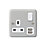 MK Contoura 13A 1-Gang DP Switched Socket + 2A 10.5W 2-Outlet Type A USB Charger Grey with White Inserts