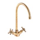 Abode Burford Mono Kitchen Sink Mixer Antique Brass