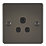 Knightsbridge  5A 1-Gang Unswitched Socket Gunmetal with Black Inserts