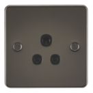 Knightsbridge  5A 1-Gang Unswitched Socket Gunmetal with Black Inserts