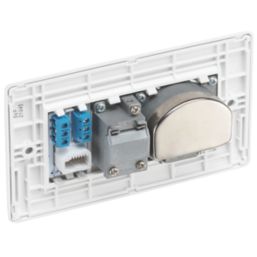 British General 800 Series 2-Gang Quadruplex TV Socket White