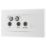 British General 800 Series 2-Gang Quadruplex TV Socket White