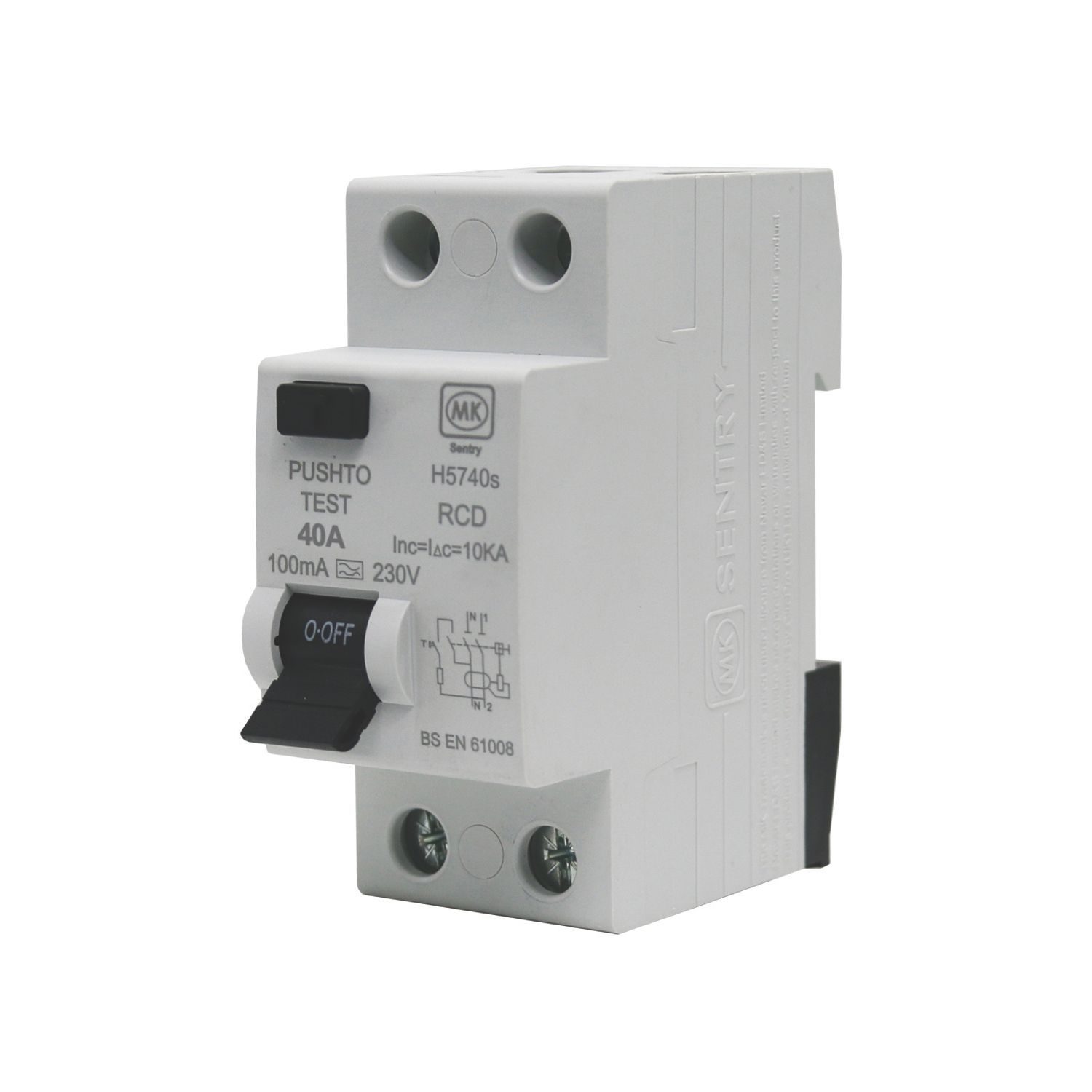 MK Sentry H5740S 40A 100mA 2-Pole A Curve RCD (719YW)