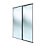 Spacepro Classic 2-Door Framed Sliding Mirror Wardrobe Doors Black Frame Mirror Panel 1489mm x 2260mm