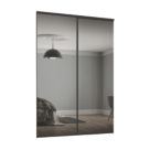 Spacepro Classic 2-Door Framed Sliding Mirror Wardrobe Doors Black Frame Mirror Panel 1489mm x 2260mm