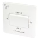 Hager Sollysta WMPS3PIF 10A 1-Gang 2P+E Fan Isolator Switch White