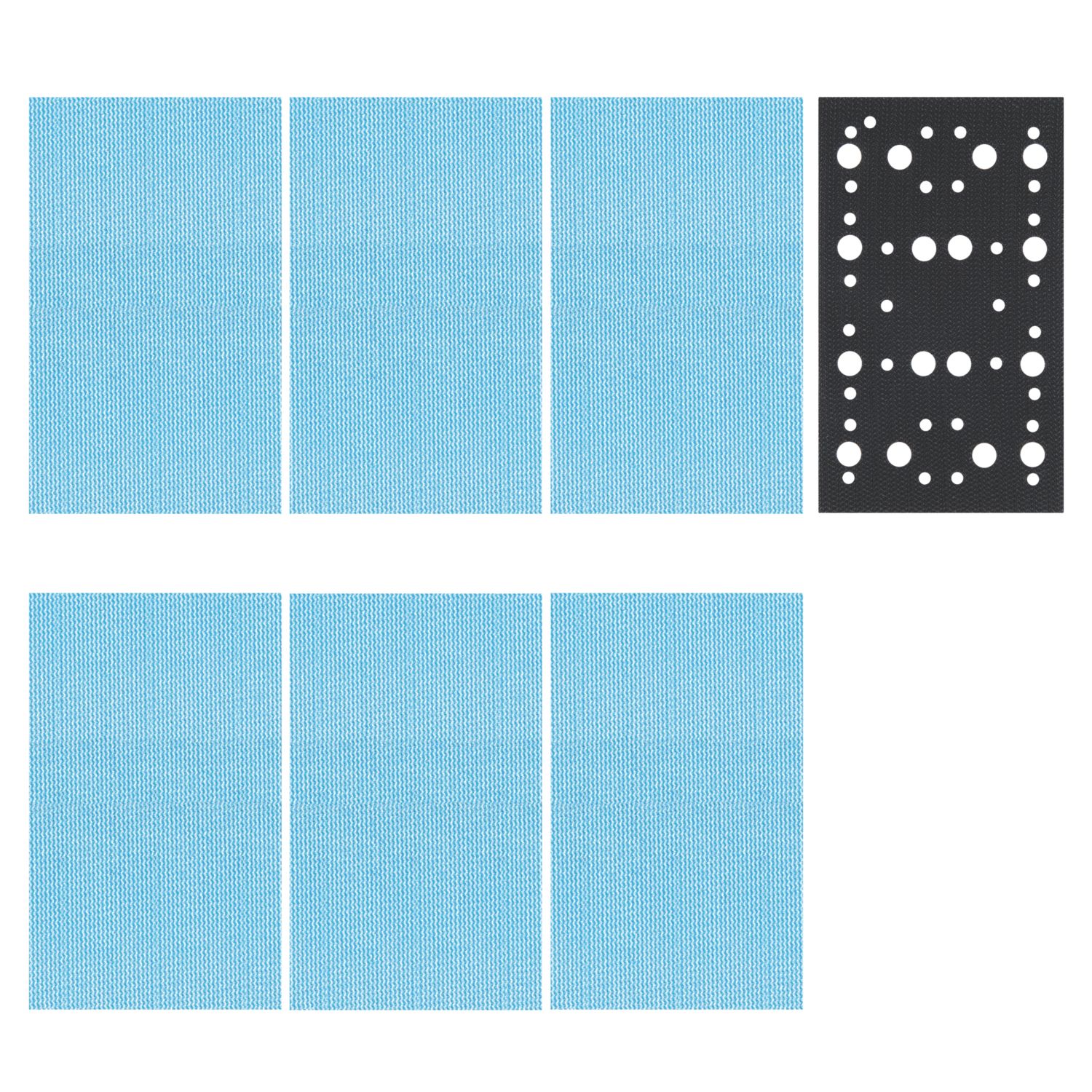 Trend Pro Mesh AB/133/M7/P 80, 120 & 180 Grit Mesh Multi-Material 80 x 133 Sanding Pads with Pad Saver x 7 Pack (720EC)