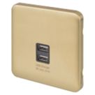 Schneider Electric Lisse Deco 3.1A 10.5W 2-Outlet Type A USB Socket Satin Brass with Black Inserts