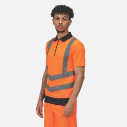 Regatta Pro Hi-Vis Polo Shirt Orange/Navy Medium 40" Chest