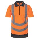 Regatta Pro Hi-Vis Polo Shirt Orange/Navy Medium 40" Chest