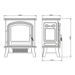 Be Modern Colman French Grey Electric Freestanding Stove 445mm x 528mm