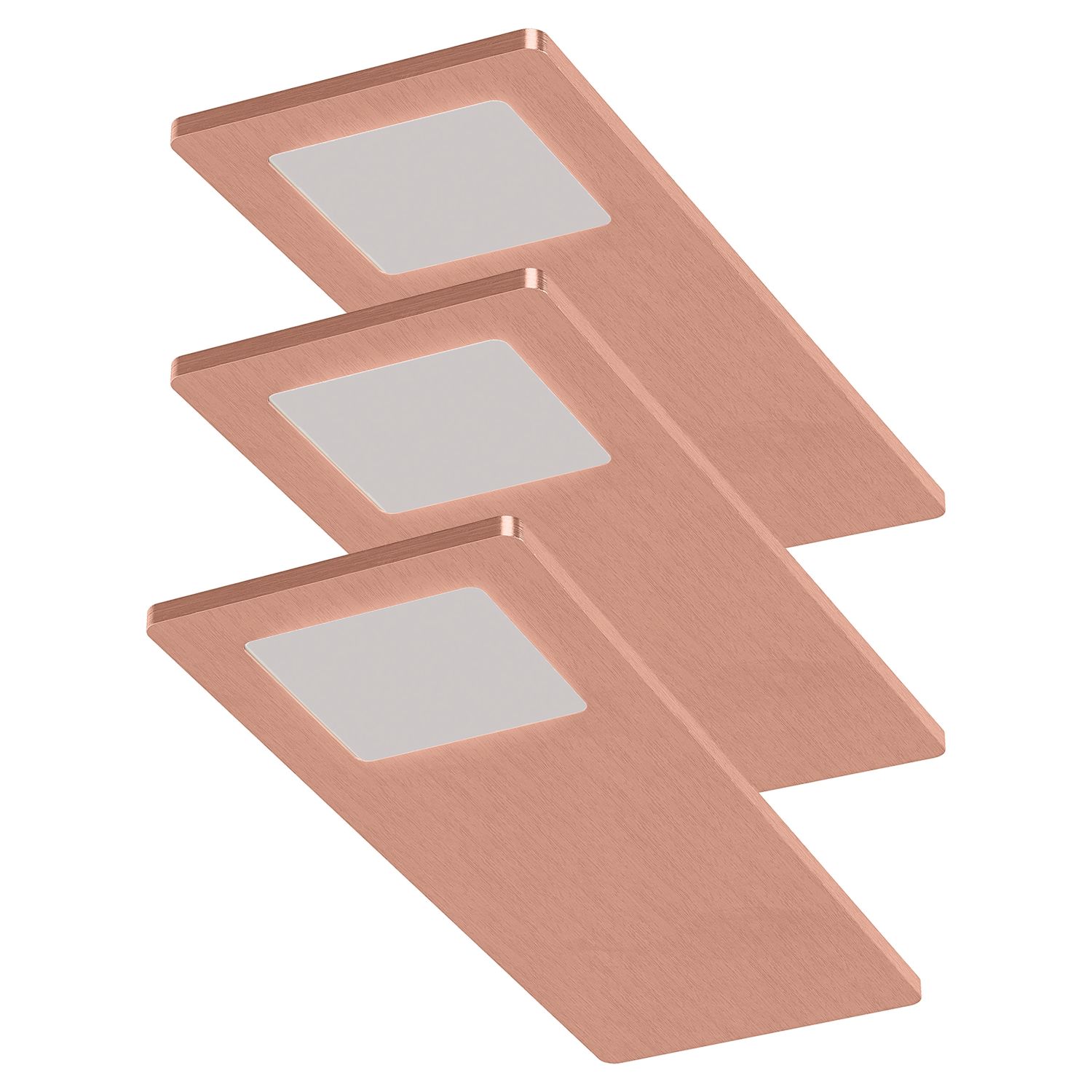 Sensio Astro TrioTone Rectangular LED Under Cabinet Lights Copper 14.4W 240-270lm 3 Pack (720PE)