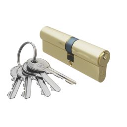 Smith & Locke Fire Rated 1 Star Double Double Cylinder Lock 40-50 (90mm) Polished Brass