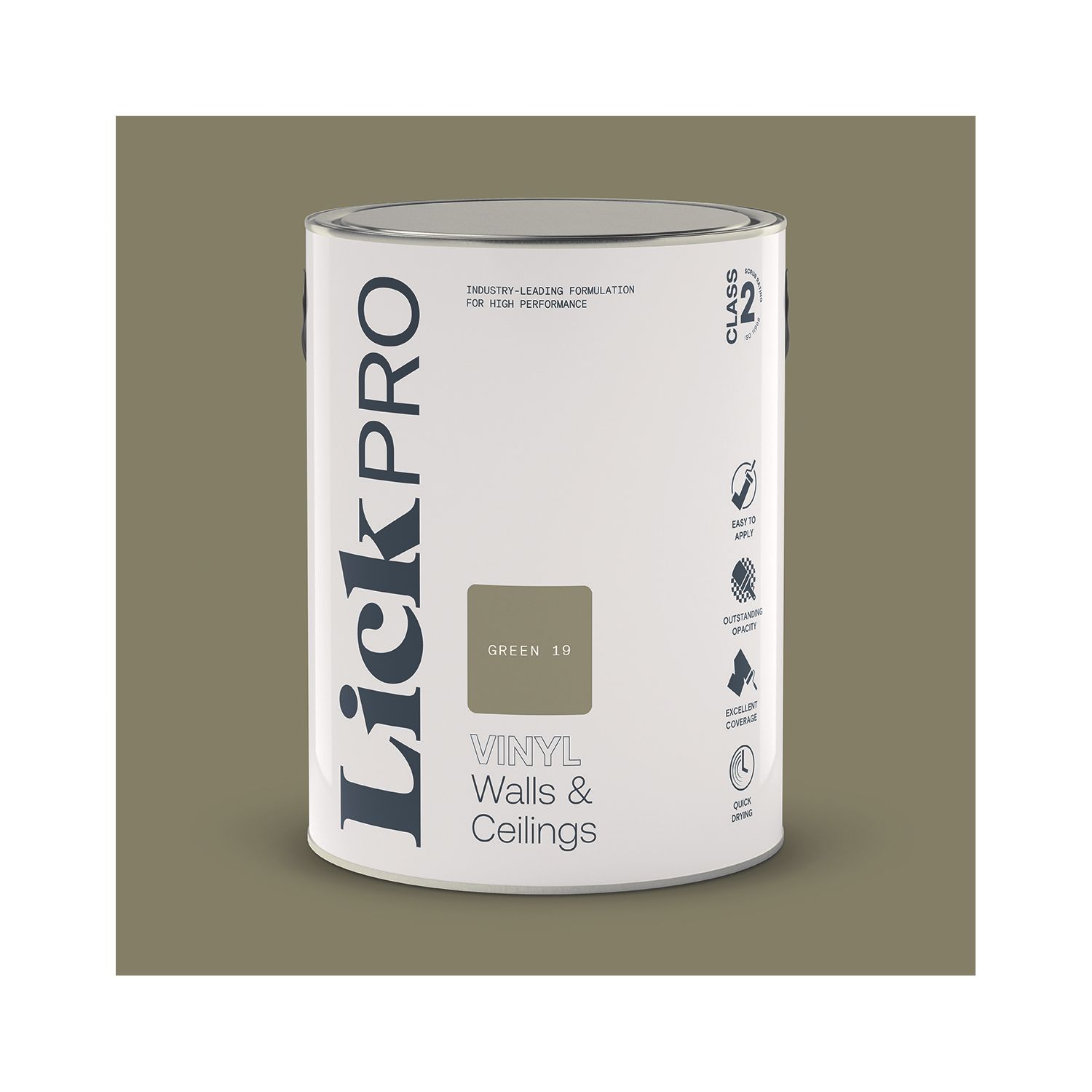 LickPro 5Ltr Green 19 Vinyl Matt Emulsion Paint (720TM)