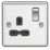 Knightsbridge  13A 1-Gang DP Switched Single Socket Polished Chrome  with Black Inserts