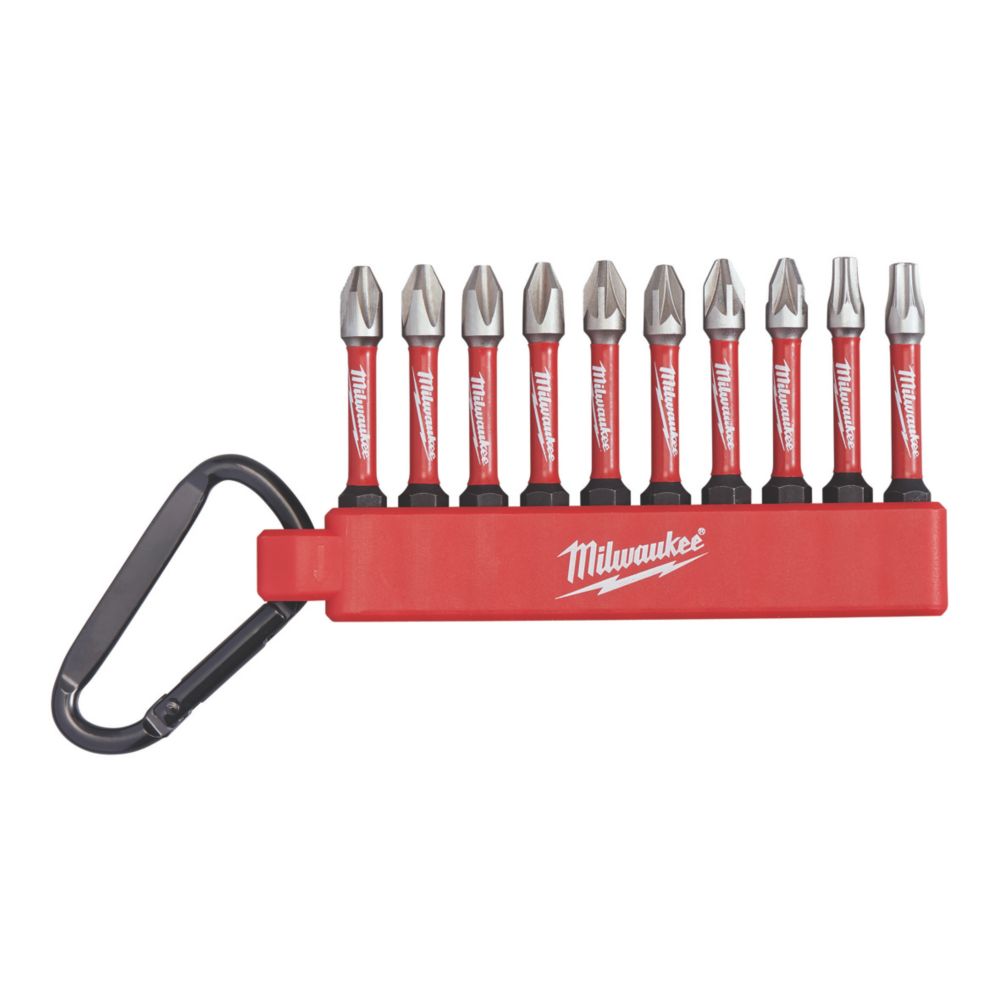 Milwaukee Shockwave 2mm Round Shank Mixed Screwdriver Bit Set 10 Pieces
