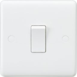 Knightsbridge Curved Edge 10AX 1-Gang 1-Way Light Switch  White