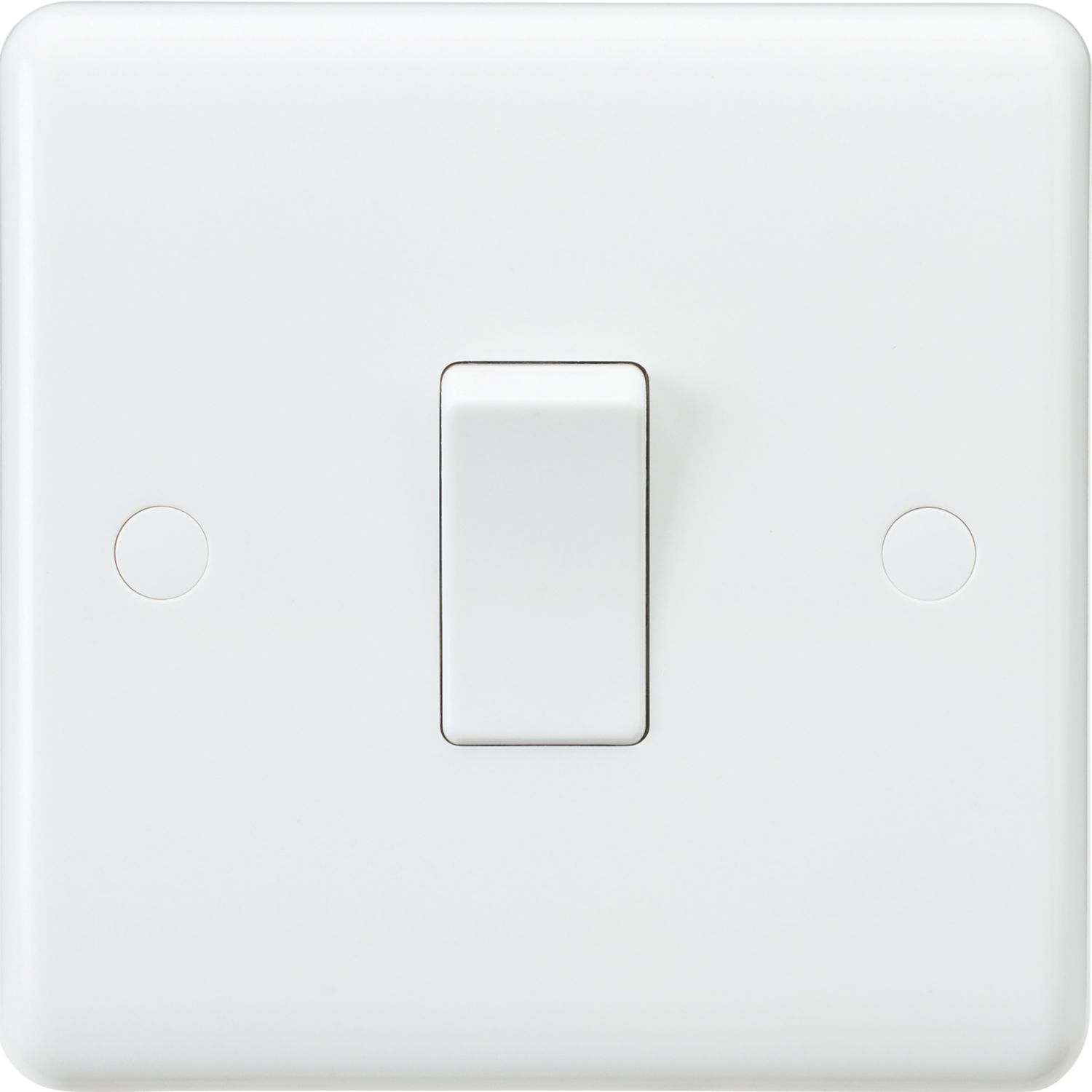 Knightsbridge Curved Edge 10AX 1-Gang 1-Way Light Switch White (720YC)