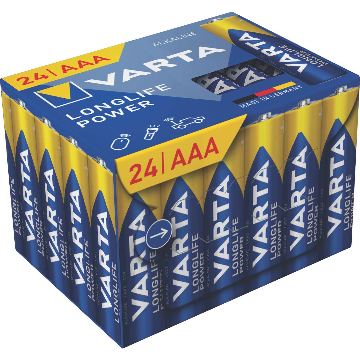 Varta Longlife Power AAA 1.5V Alkaline Batteries 24 Pack (720YW)