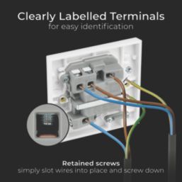 British General 900 Series 13A Switched Fused Spur & Flex Outlet  White  5 Pack