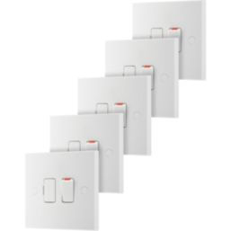 British General 900 Series 13A Switched Fused Spur & Flex Outlet  White  5 Pack