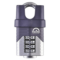 Squire Vulcan Weatherproof Closed Shackle Combination  High Security Padlock Blue / Chrome 50mm