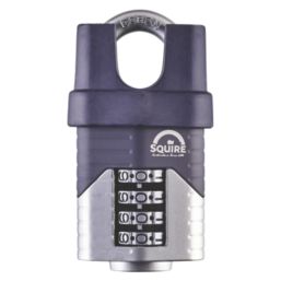 Squire Vulcan Weatherproof Closed Shackle Combination  High Security Padlock Blue/Chrome 50mm