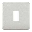 Knightsbridge  1-Module Grid Faceplate Brushed Chrome