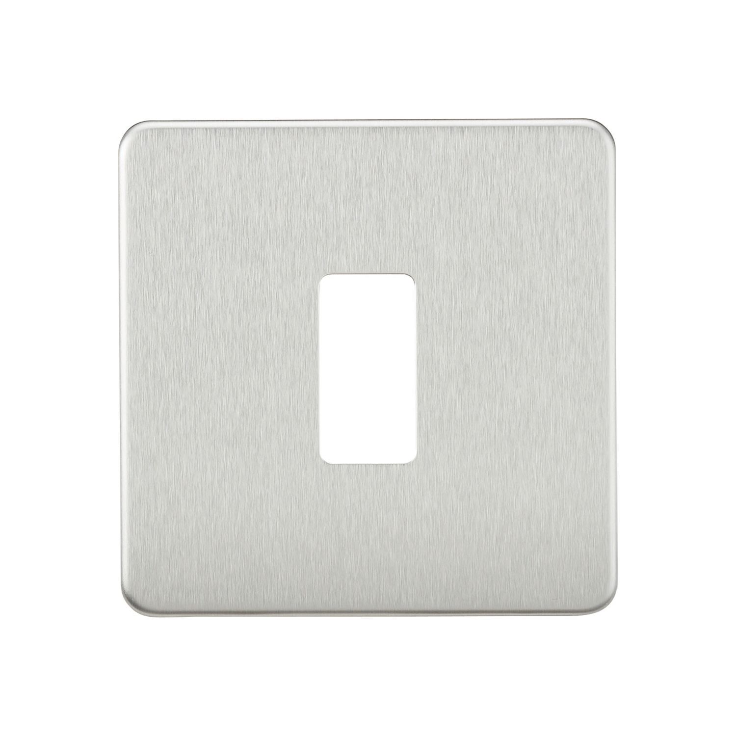 Knightsbridge 1-Module Grid Faceplate Brushed Chrome (721CR)