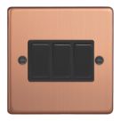 Varilight  10A 3-Gang 2-Way Light Switch  Brushed Copper