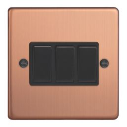 Varilight  10A 3-Gang 2-Way Light Switch  Brushed Copper