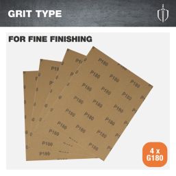 Magnusson  180 Grit Multi-Material Hand Sanding Sheet 280mm x 230mm 4 Pack