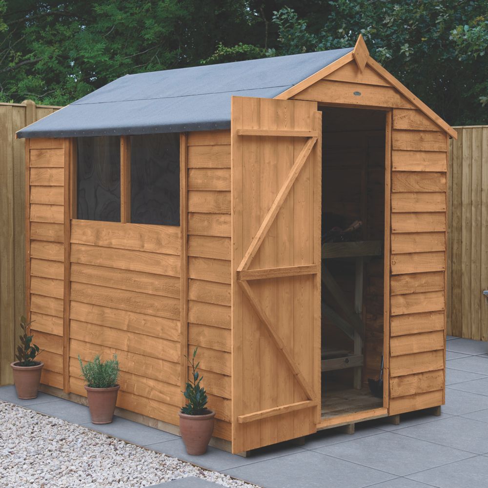 forest 5' x 7' nominal apex overlap timber shed with